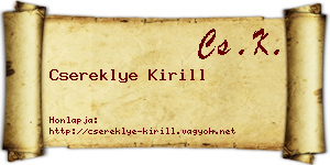 Csereklye Kirill névjegykártya